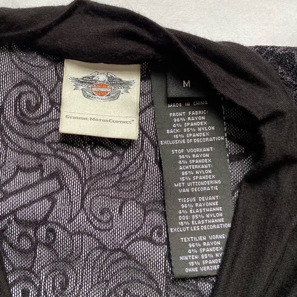 Harley Davidson Twist Front Lace Back Top - Picture 2 of 9